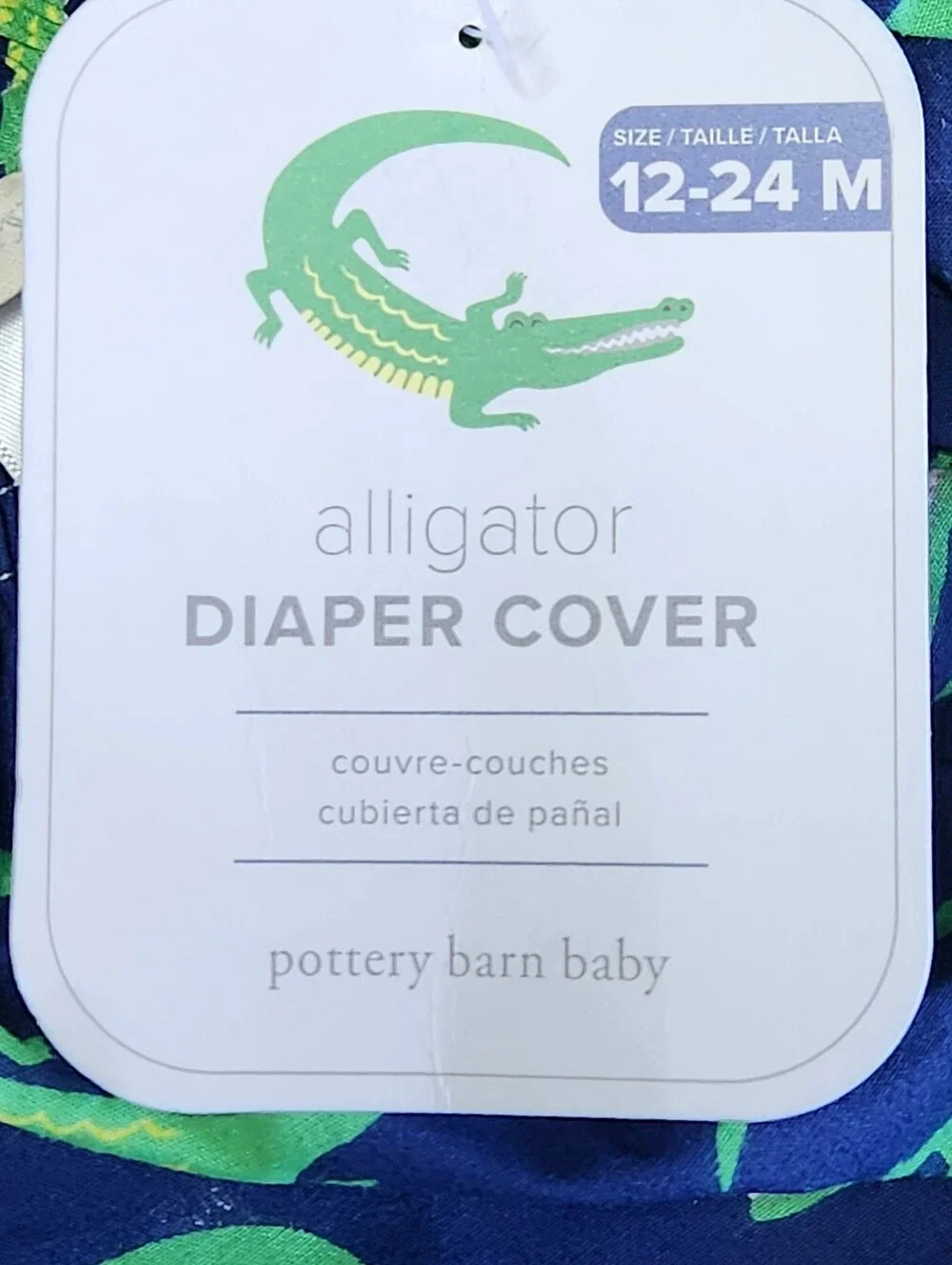 Pottery Barn Baby Alligator Diaper Cover Bloomers 12-24M NWT